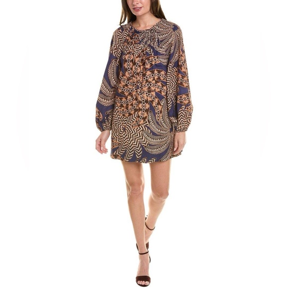 FARM Rio Dresses & Skirts - Farm Rio Yawanawa Vanahu Mini Dress Women’s Size M Balloon Sleeves Banana Print